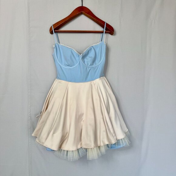 Elegant Blue Spaghetti Strap Dress - Picture 8 of 12